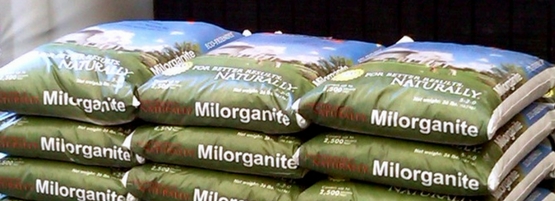 pallet of Milorganite bags