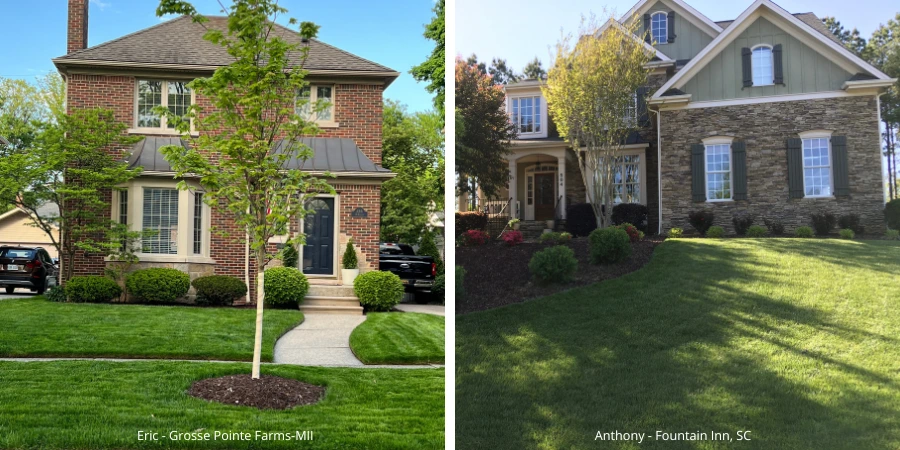 Milorganite customer lawns in spring