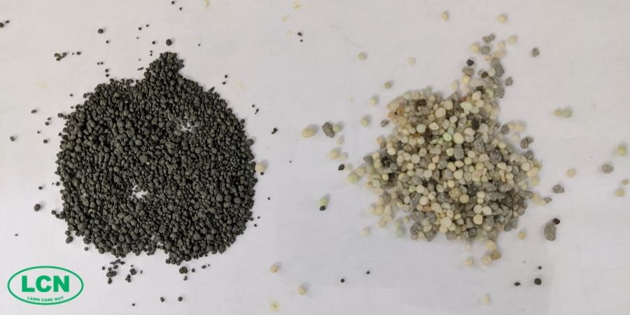 Milorganite granules vs blended fertilizer granules