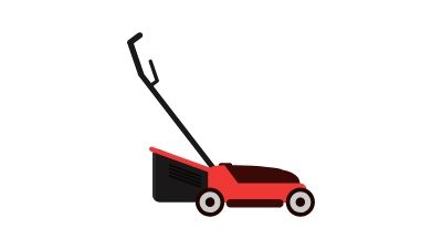 red lawn mower