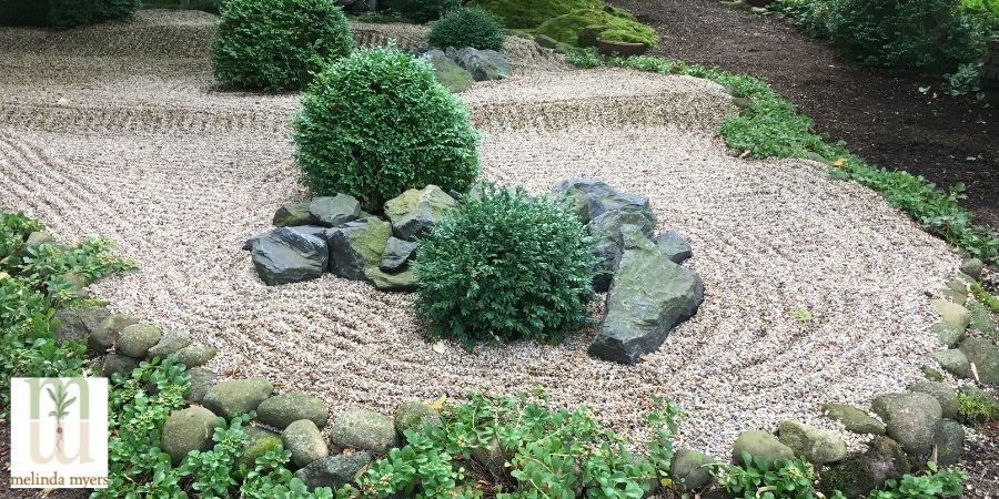 zen garden in backyard