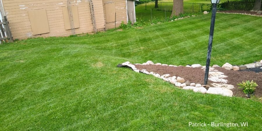 green lawn with stripes