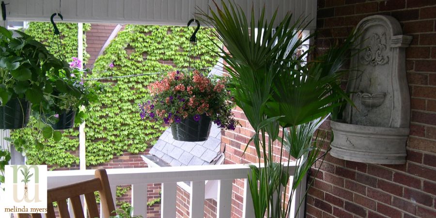 containers hanging on the porch