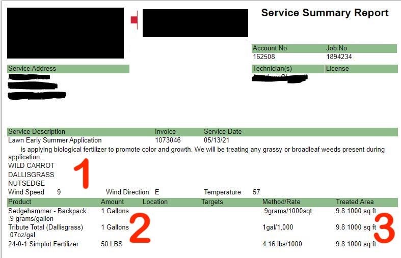 Lawn Service Invoice example