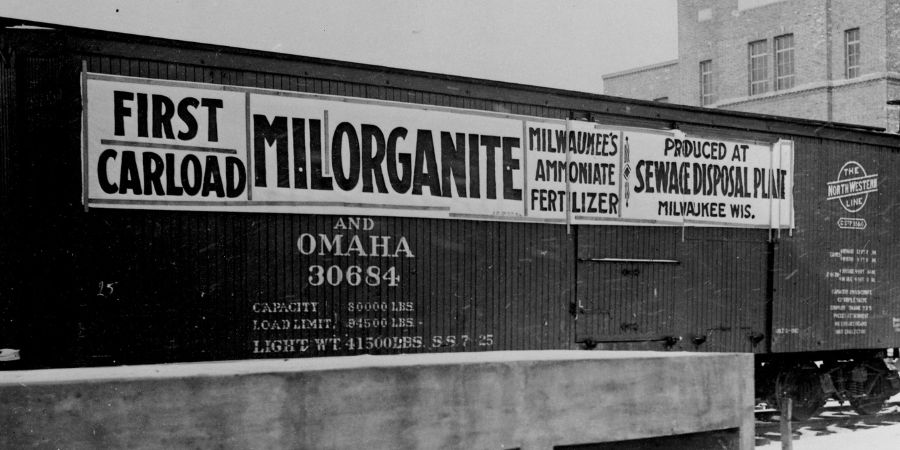 historic photo of milorganite rail card