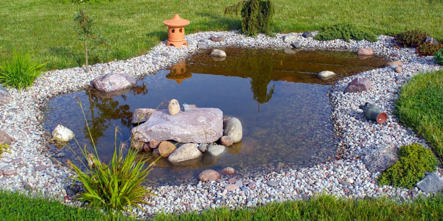 pond in lawn