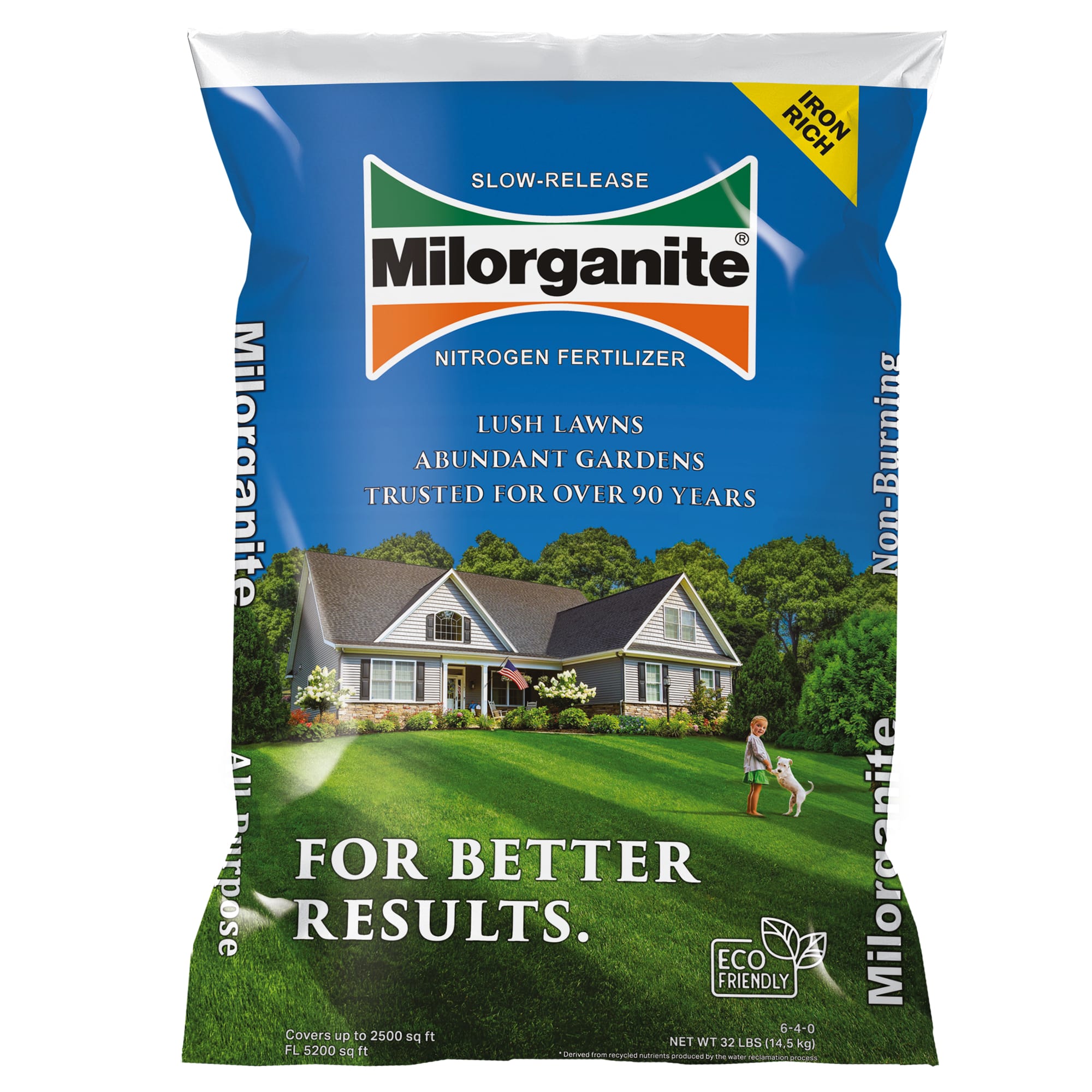 front image of milorganite fertilizer bag