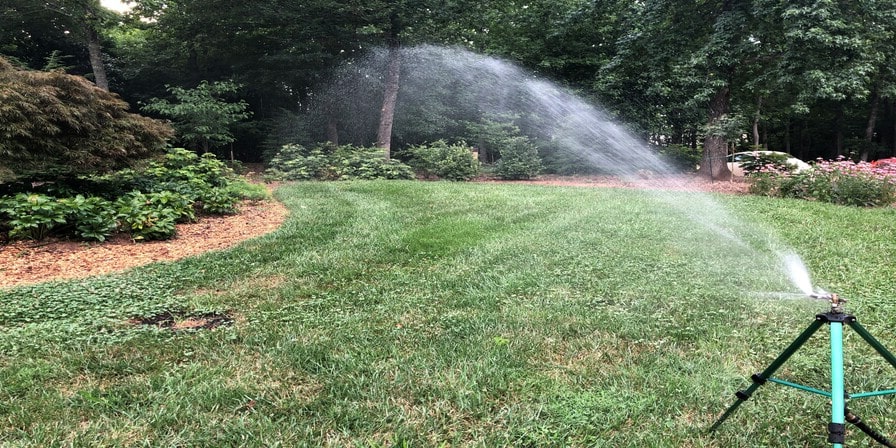 sprinkler on lawn