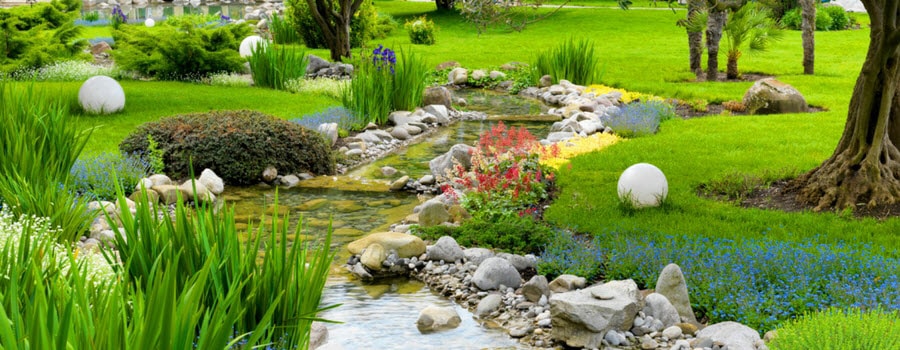 Landscape with Water and Flowers